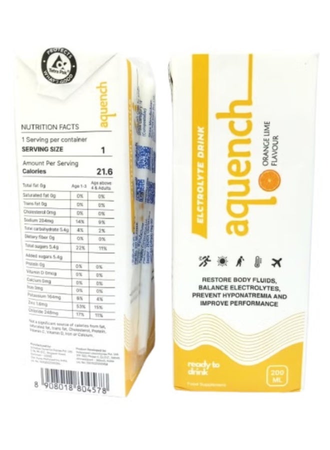 Electrolyte Drink 200ml Hydration & Rehydration Orange Lime